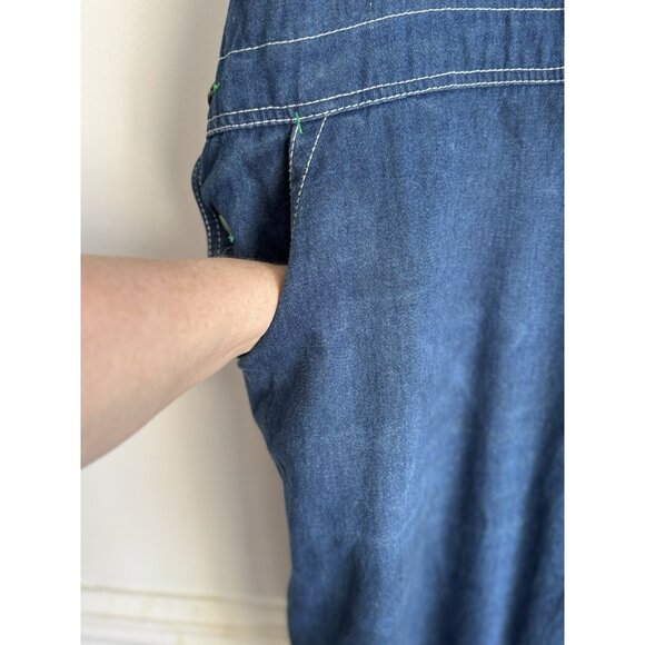 Vintage Liberty Denim Carpenter Farm Overalls Mens Workwear Chore Blue Jean - Picture 4 of 16